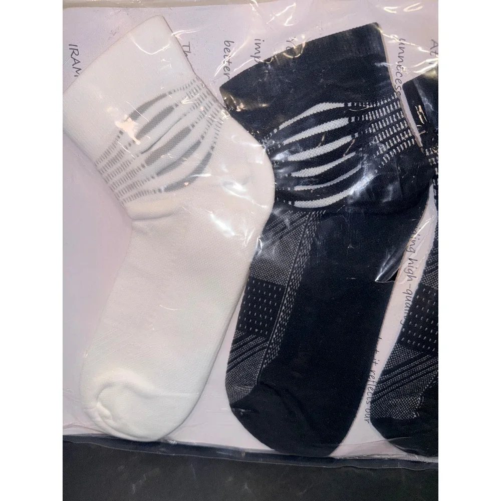 IRAMY Running Socks Women Black White Grey 3 Pack CSRS007 Size L Ankle Athletic